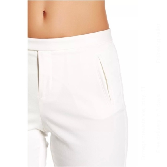 ATM Crop Pants White Slim Stretch Twill Size 8 - Picture 3 of 4
